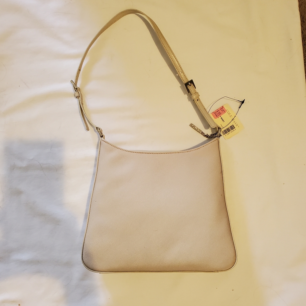 Cole Haan Canvas & Leather Medium Bucket Bag in Taupe / Stone